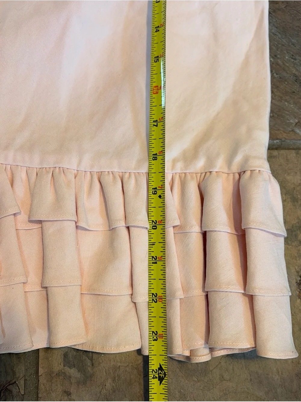 Vtg Ralph Lauren LRL Silk Linen Skirt Womens 16 Pale Pink Ruffle Hem NWT